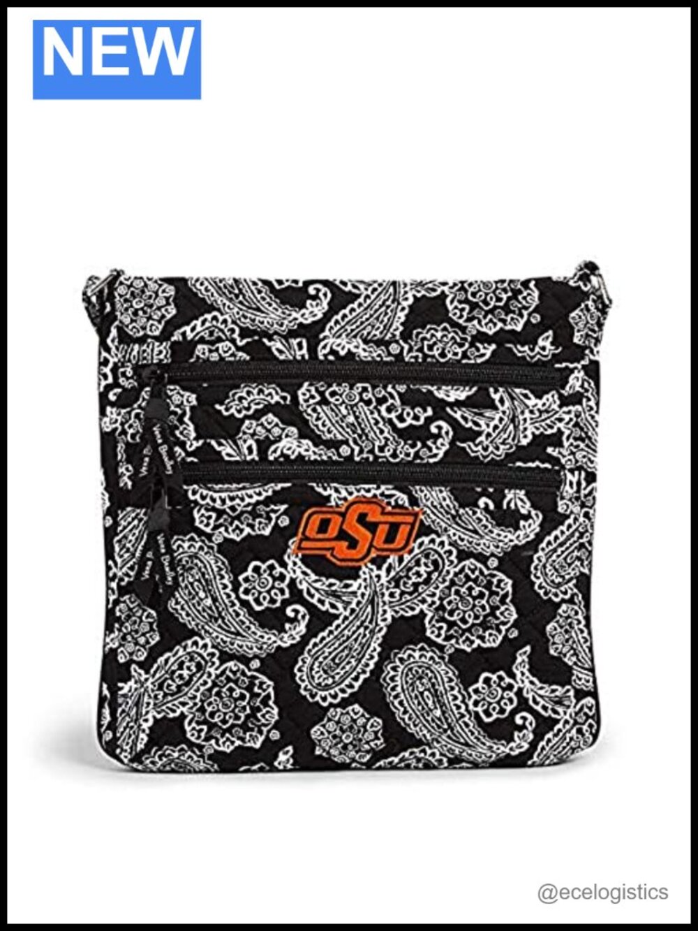 Vera Bradley Cotton Collegiate Triple Zip Hipster Crossbody Purse